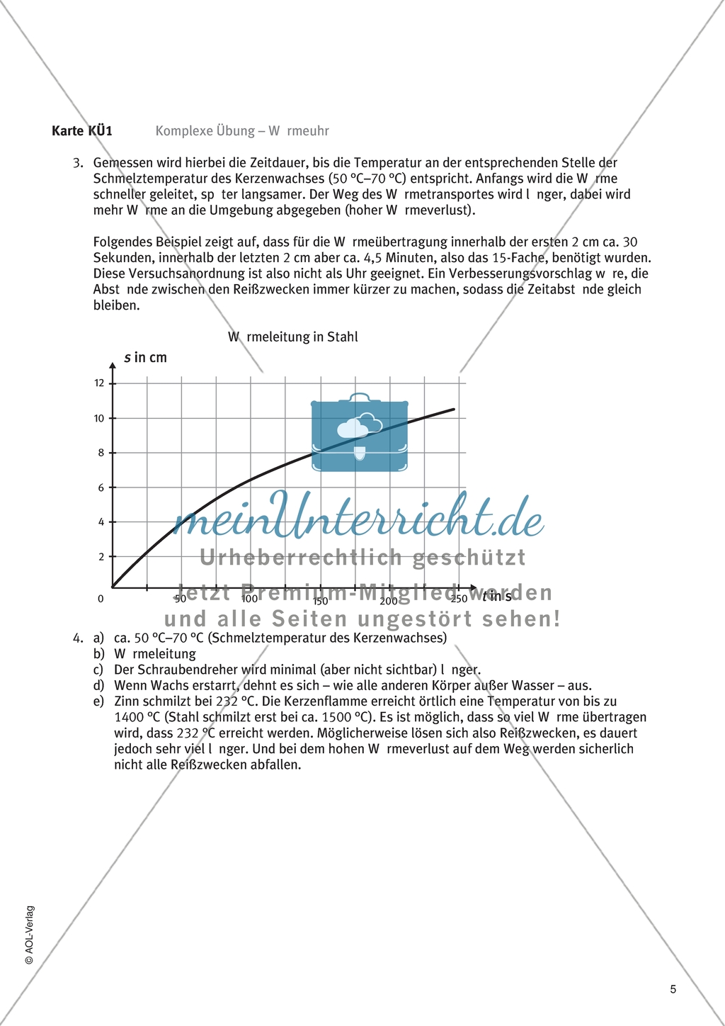 Wärmelehre - Komplexe Übung zum Bau einer Wärmeuhr Preview 2