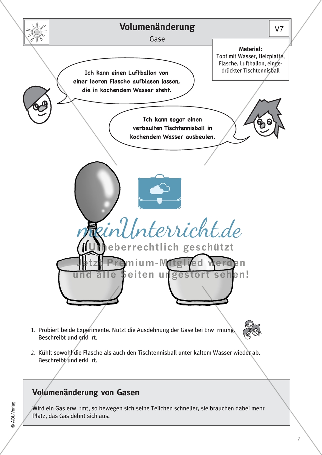 Wärmelehre - Volumenänderung bei Gasen Preview 1