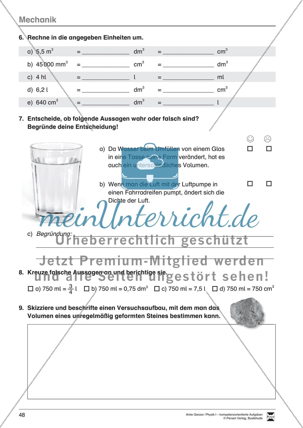 Das Volumen von Körpern Preview 2
