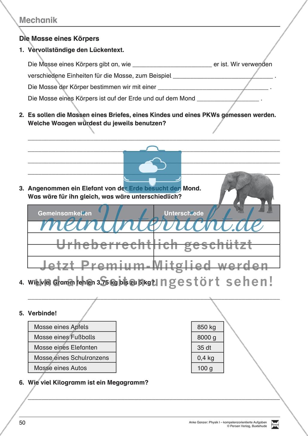 Die Masse eines Körpers Preview 1