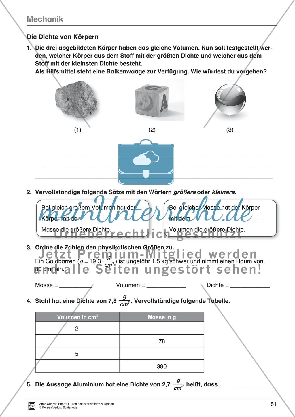 Die Dichte von Körpern Preview 1