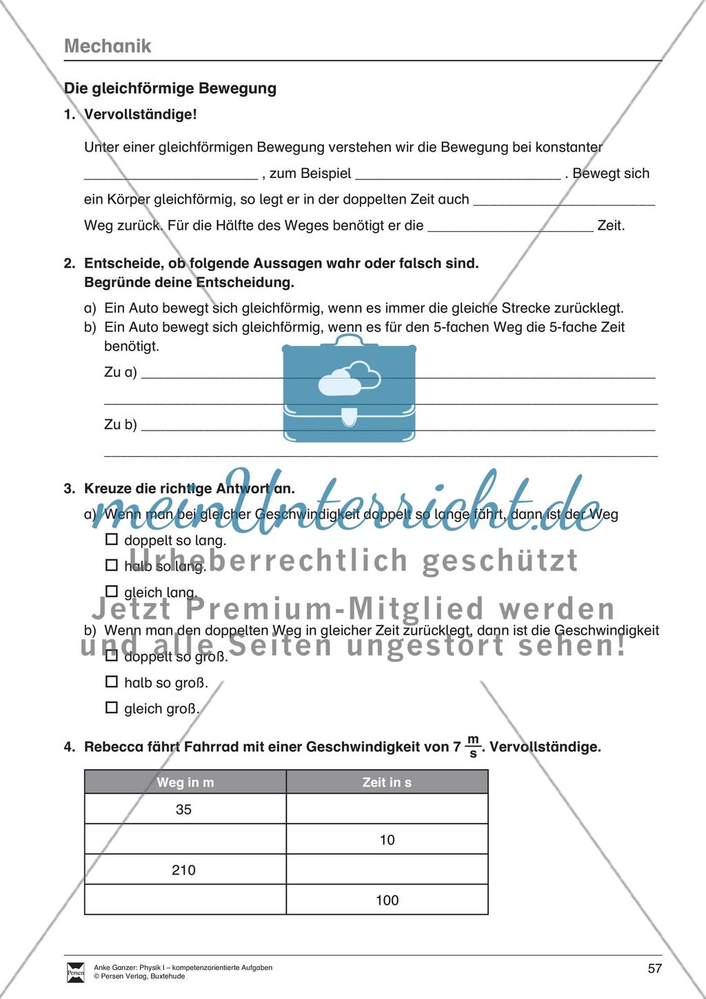 Die gleichförmige Bewegung Preview 1