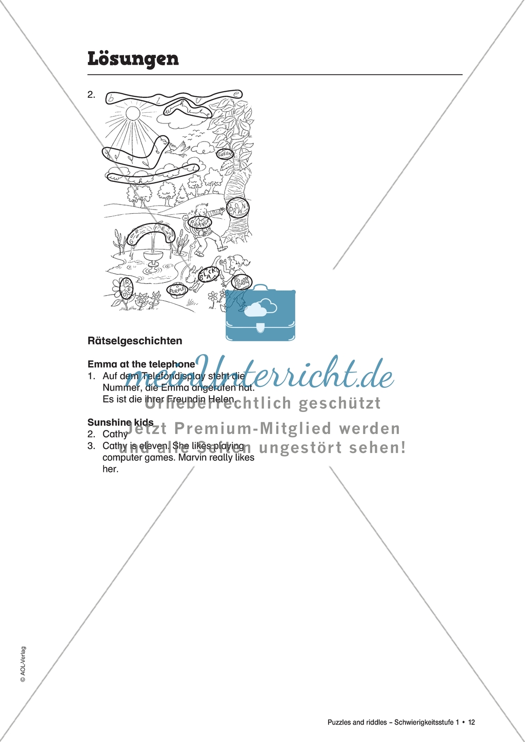 Find the colours: Farben und ihr Schriftbild. Arbeitsmaterial mit Lösungen Preview 3