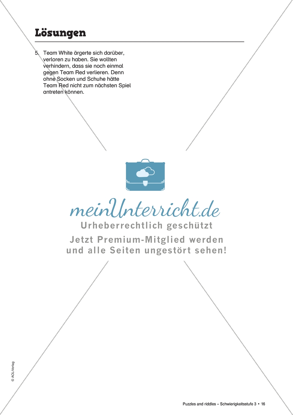 The volleyball match: Kleidung und Körperteile. Arbeitsmaterial mit Lösungen Preview 5