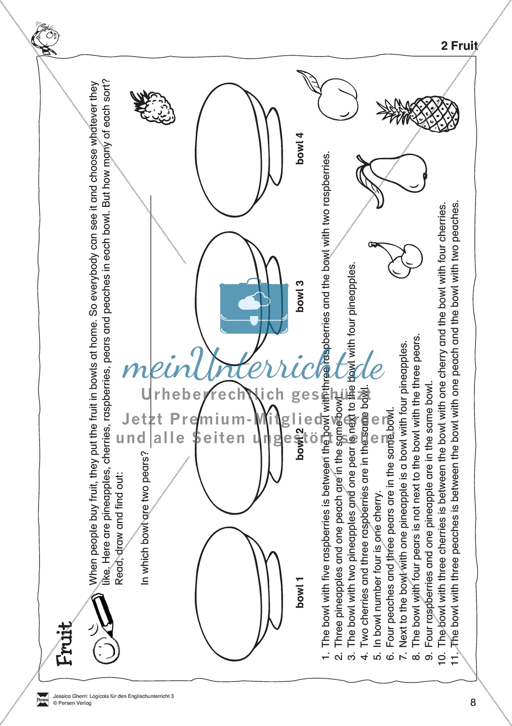 Fruit: Logicals. Worksheets and solutions Preview 2