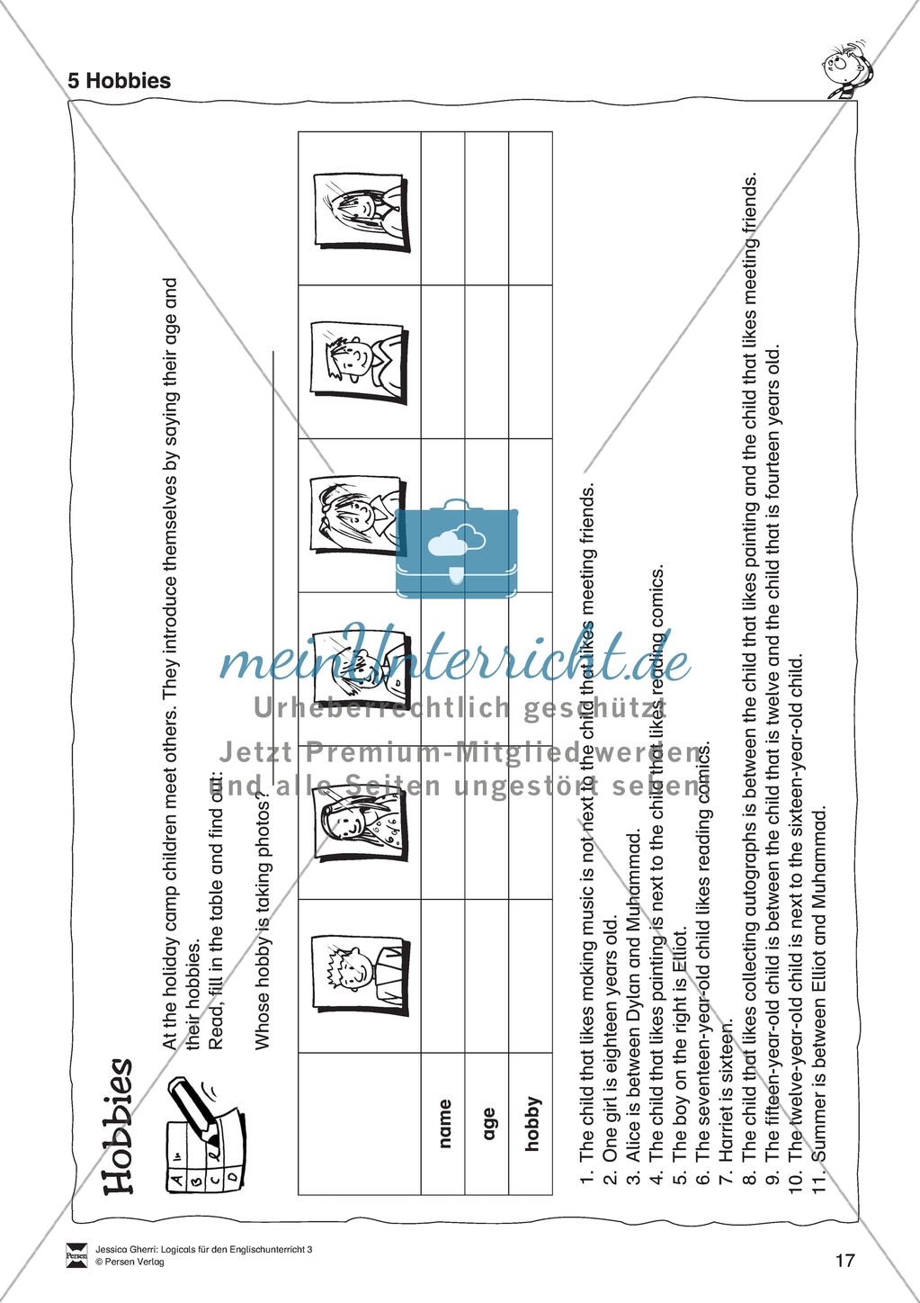 Hobbies: Logicals. Worksheets and solutions Preview 2