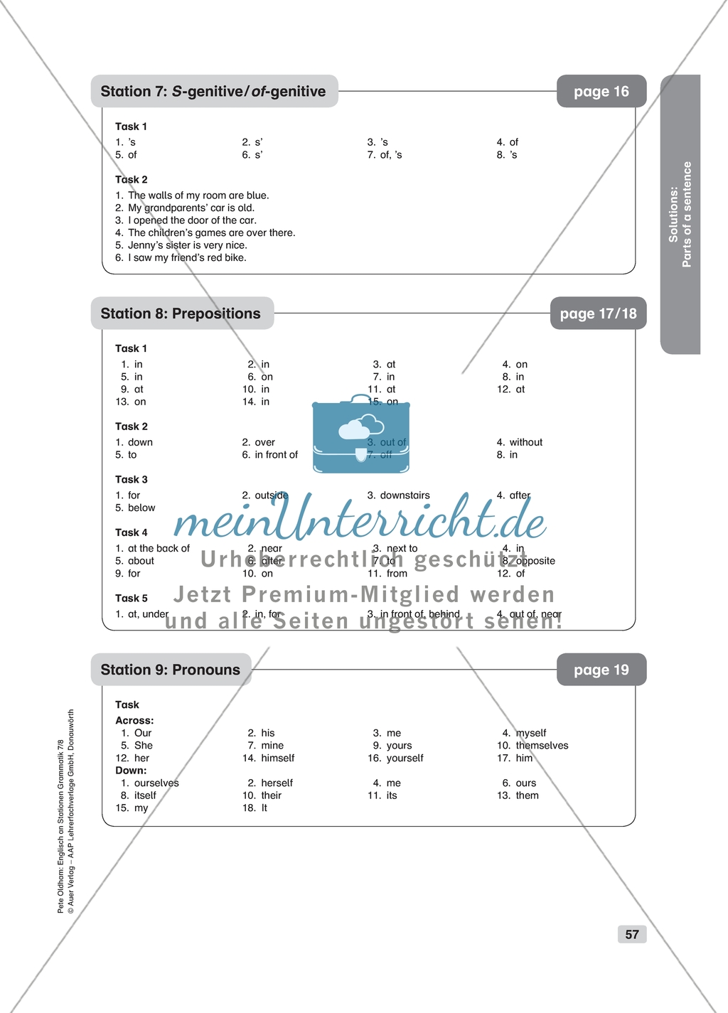 Grammar: pronouns. Worksheet and solution Preview 2