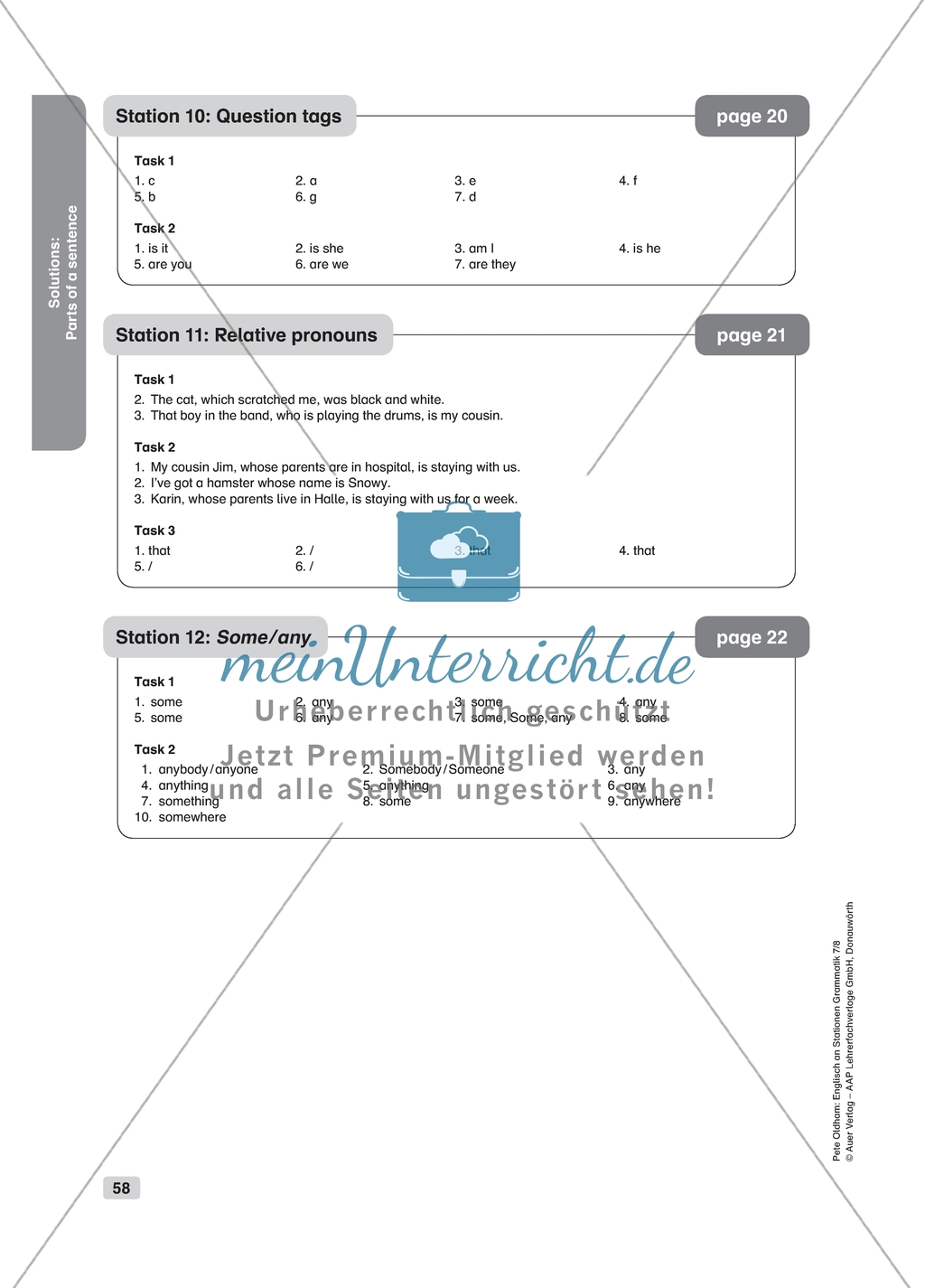 Grammar: some / any. Worksheet and solution Preview 2