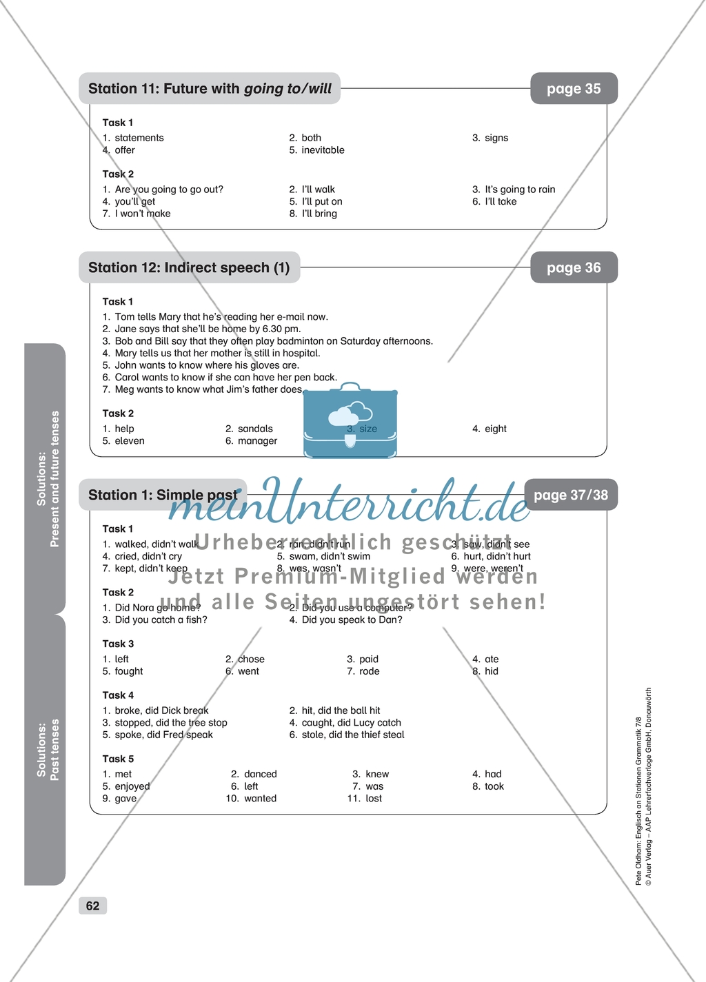 Grammar: simple past. Worksheet and solution Preview 3
