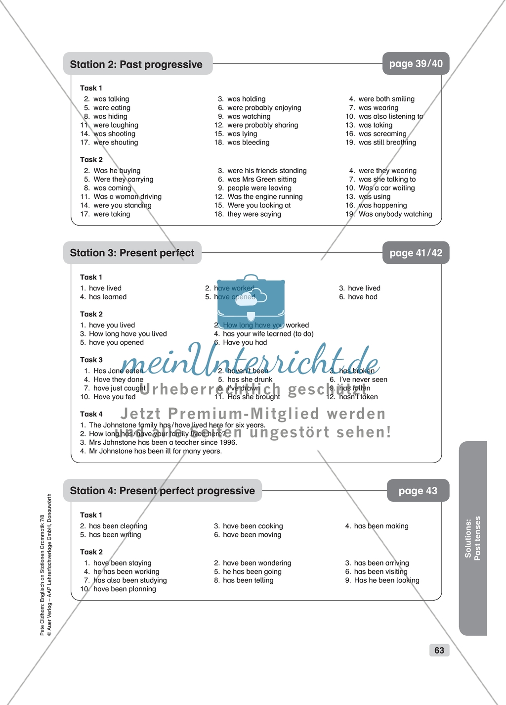Grammar: present perfect progressive. Worksheet and solution Preview 2