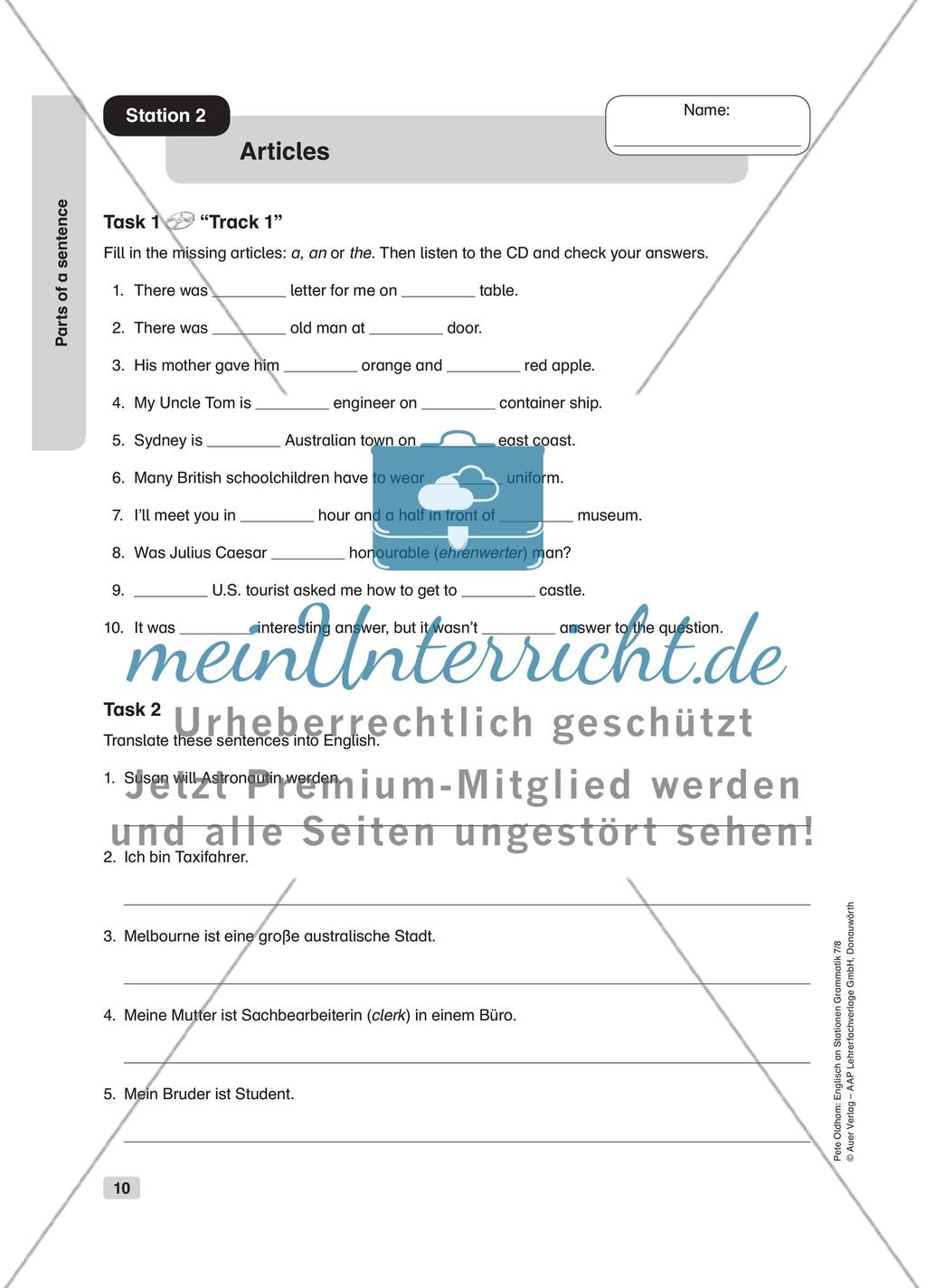 Parts of a sentence Preview 2