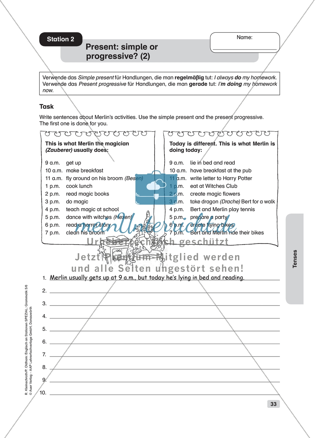 Present: simple or progressive? Worksheets and solutions Preview 2