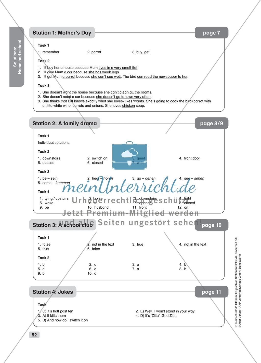 Text work: Mother's Day. Worksheet and solution Preview 2