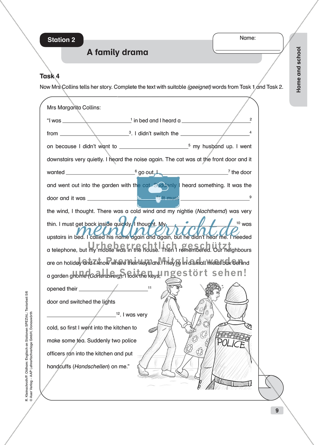 Text work: A family drama. Worksheet and solution Preview 2