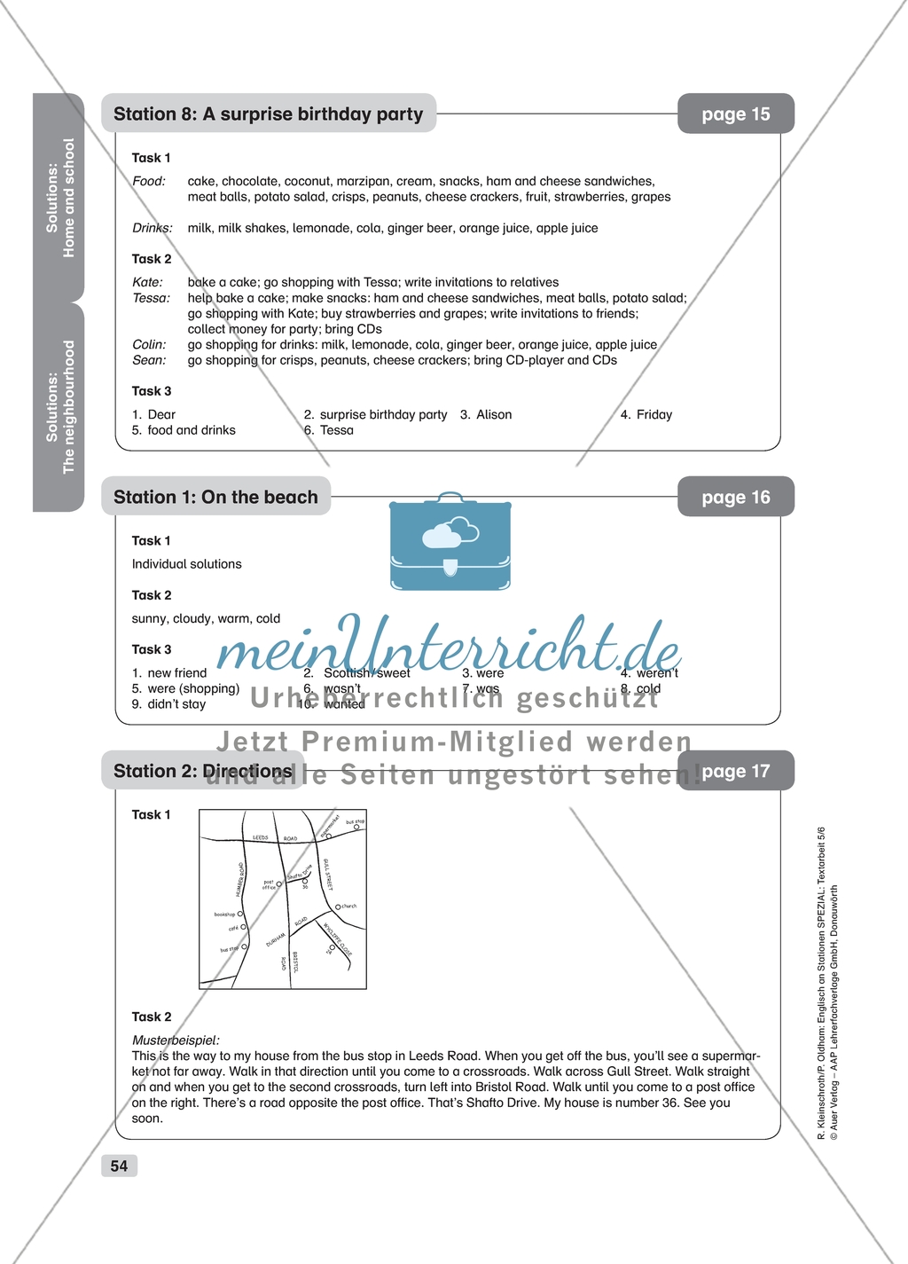 Text work: A surprise birthday party. Worksheet and solution Preview 2