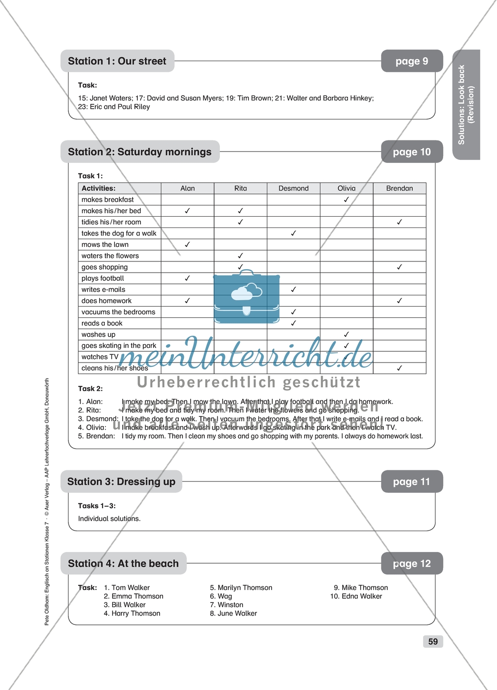 Our street: revision. Worksheet and solution Preview 2