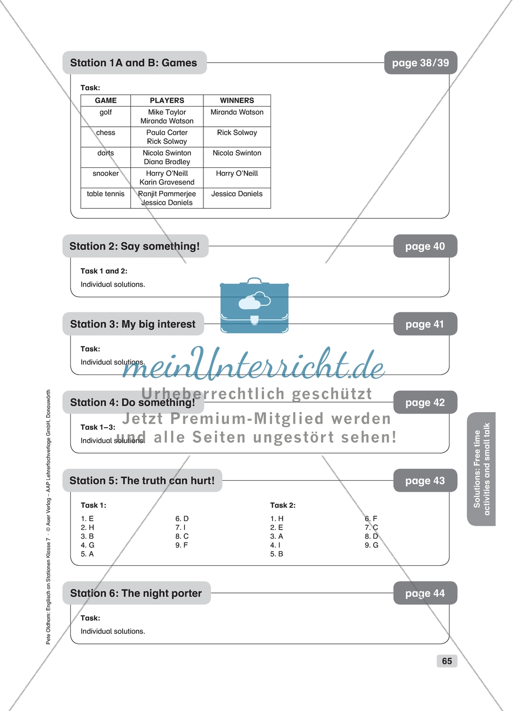 Free time activities and small talk: The truth can hurt! Worksheet and solution Preview 2