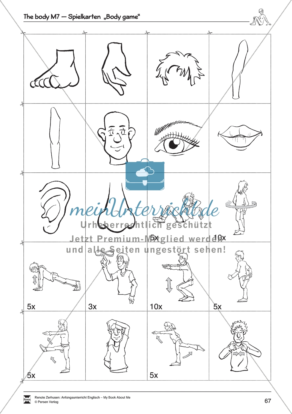 Book About Me: The body (einfaches Niveau). Material mit Erläuterungen Preview 8