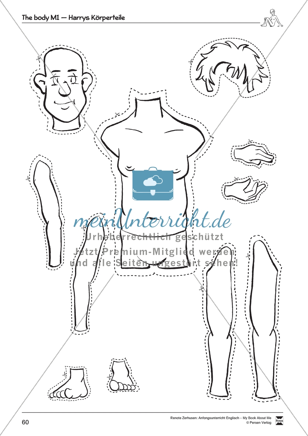 Book About Me: The body (schweres Niveau). Material mit Erläuterungen Preview 3