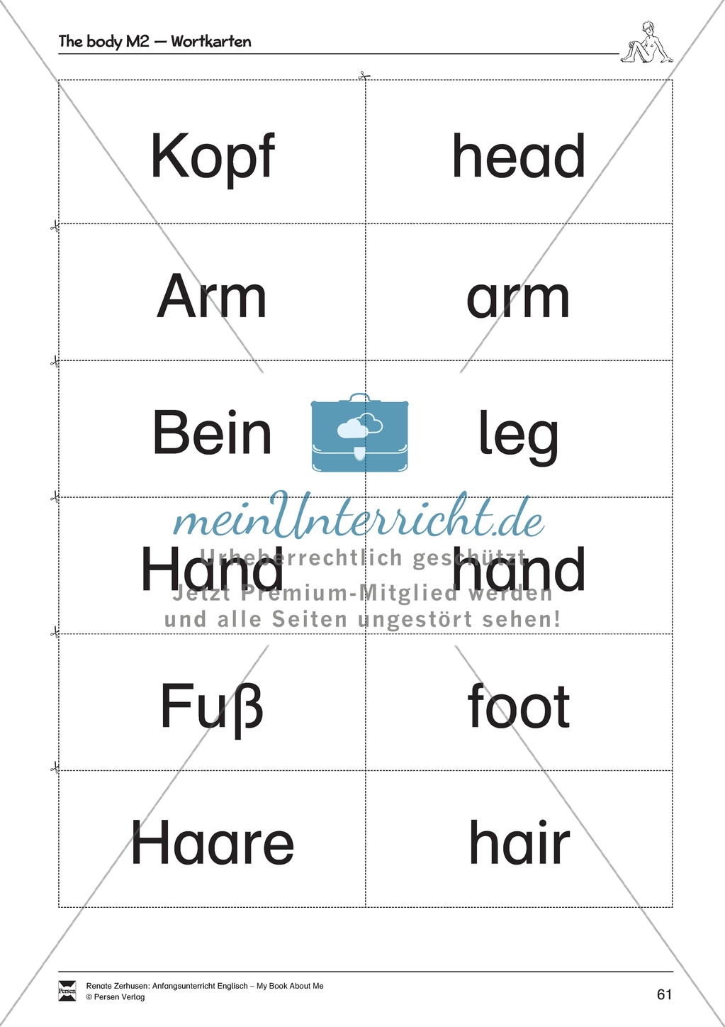 Book About Me: The body (schweres Niveau). Material mit Erläuterungen Preview 4