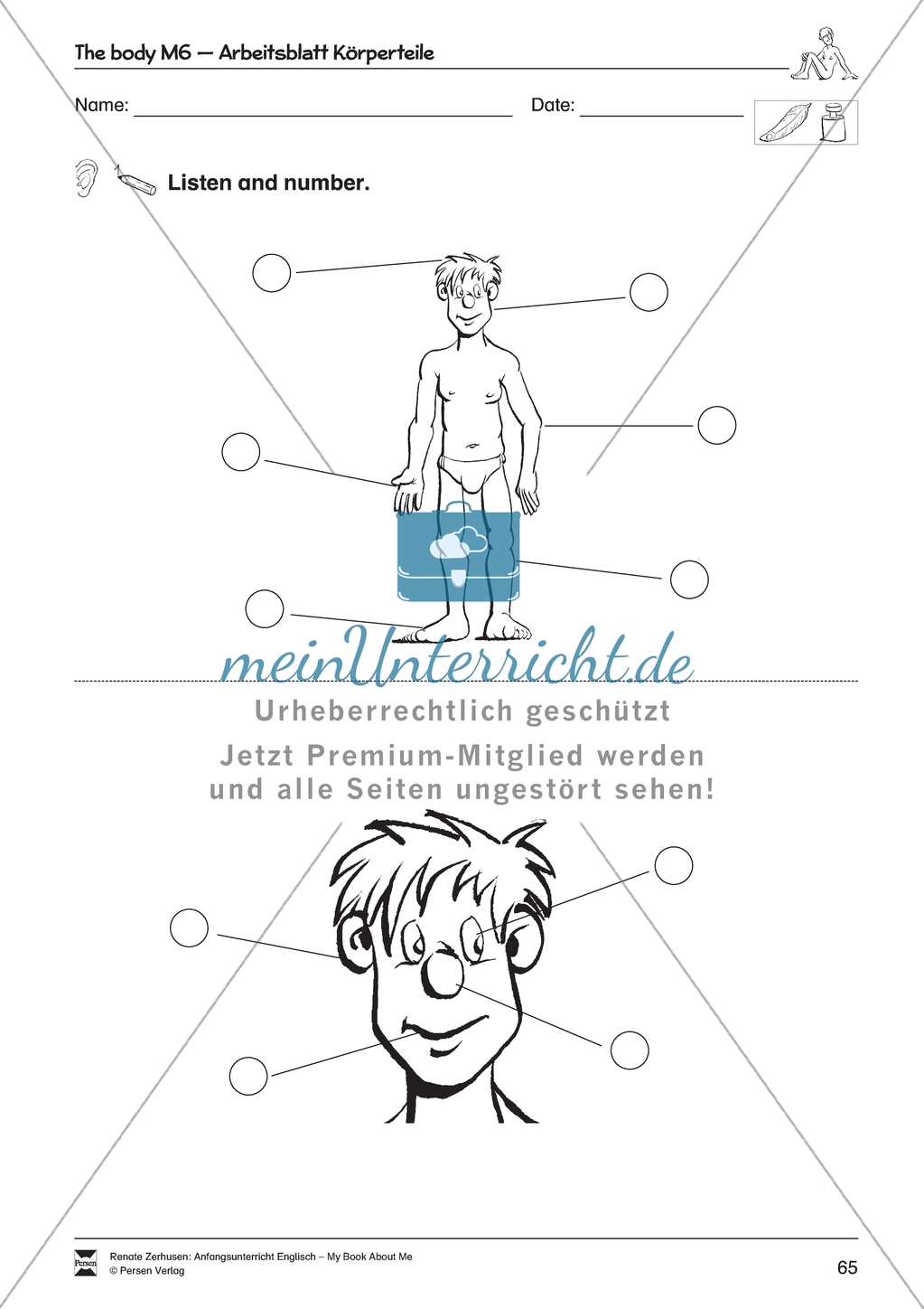 Book About Me: The body (schweres Niveau). Material mit Erläuterungen Preview 7