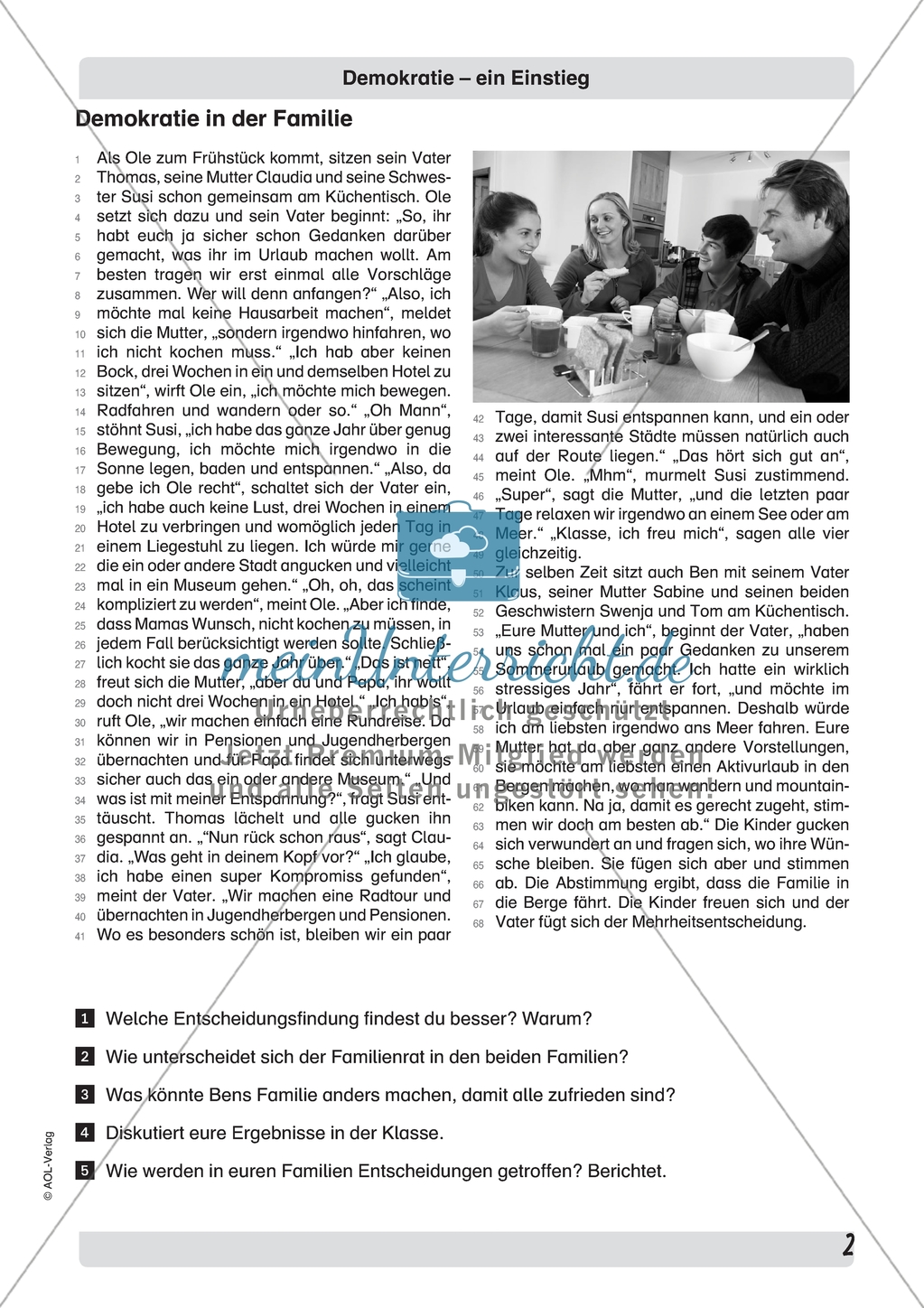 Demokratie: Brainstorming und Umsetzung in Schule und Familie. Arbeitsmaterial mit Erläuterungen Preview 2