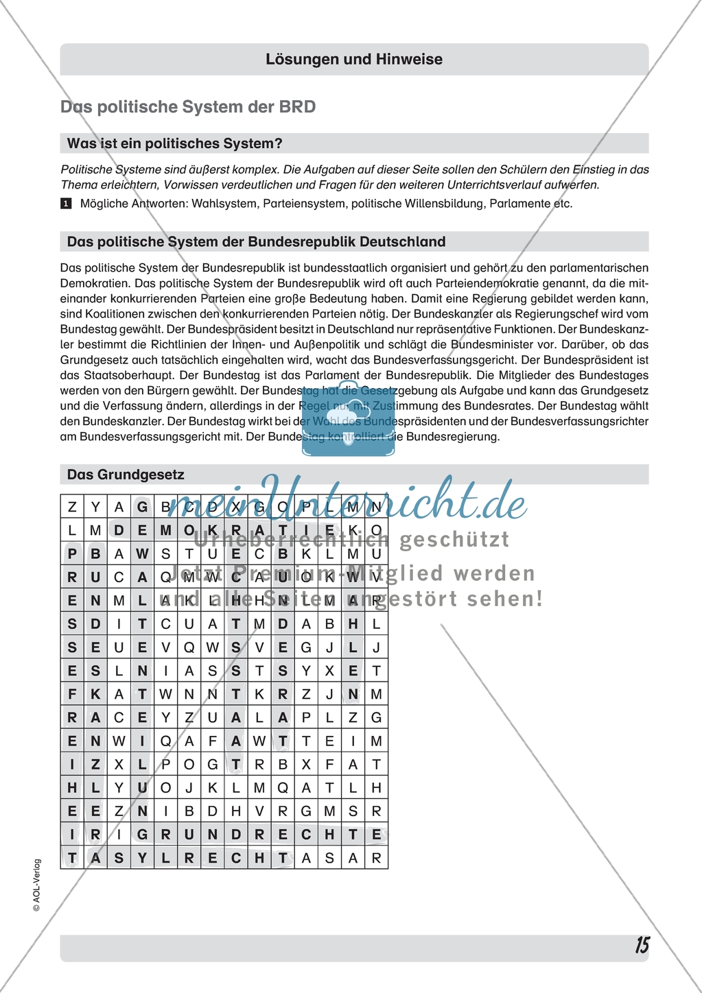 Was ist ein politisches System? Arbeitsmaterial mit Erläuterungen Preview 2