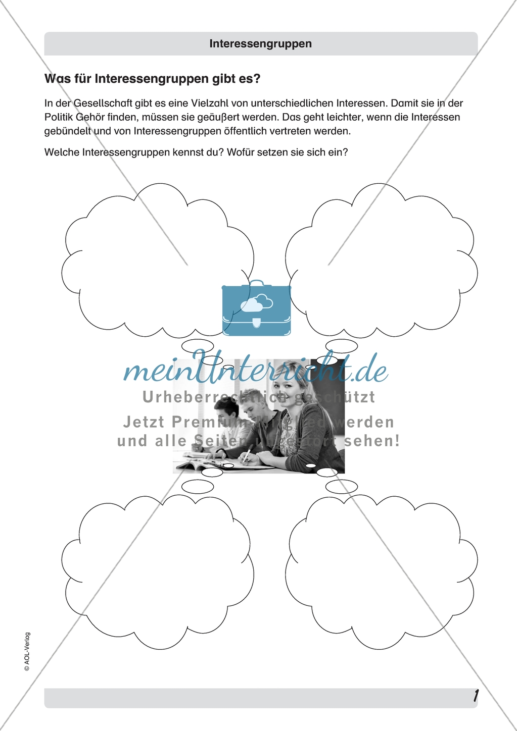 Interessengruppen: Gewerkschaften und NGOs. Arbeitsmaterial mit Erläuterungen Preview 1