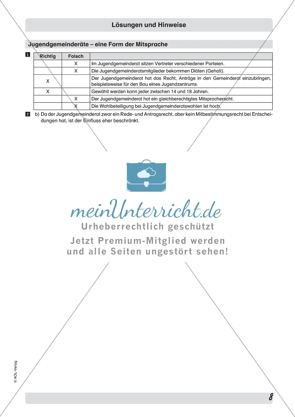 Interessengruppen: Partizipationsmöglichkeiten. Arbeitsmaterial mit Erläuterungen Preview 3
