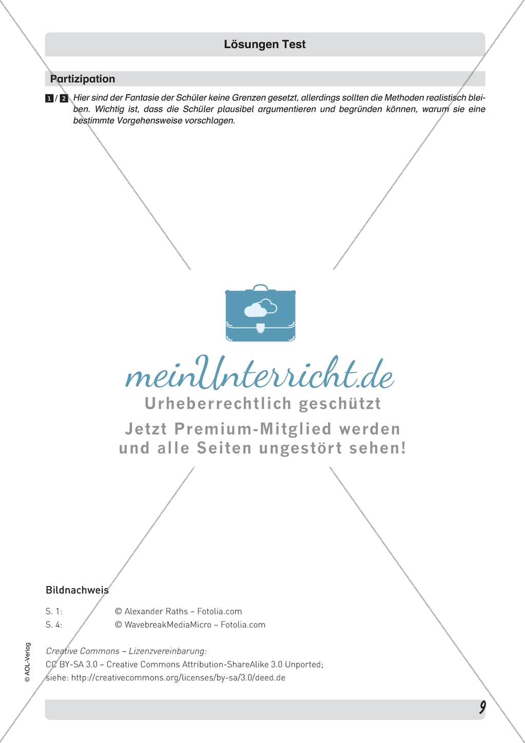 Lernerfolgskontrolle: Partizipation. Mit Lösungen Preview 2