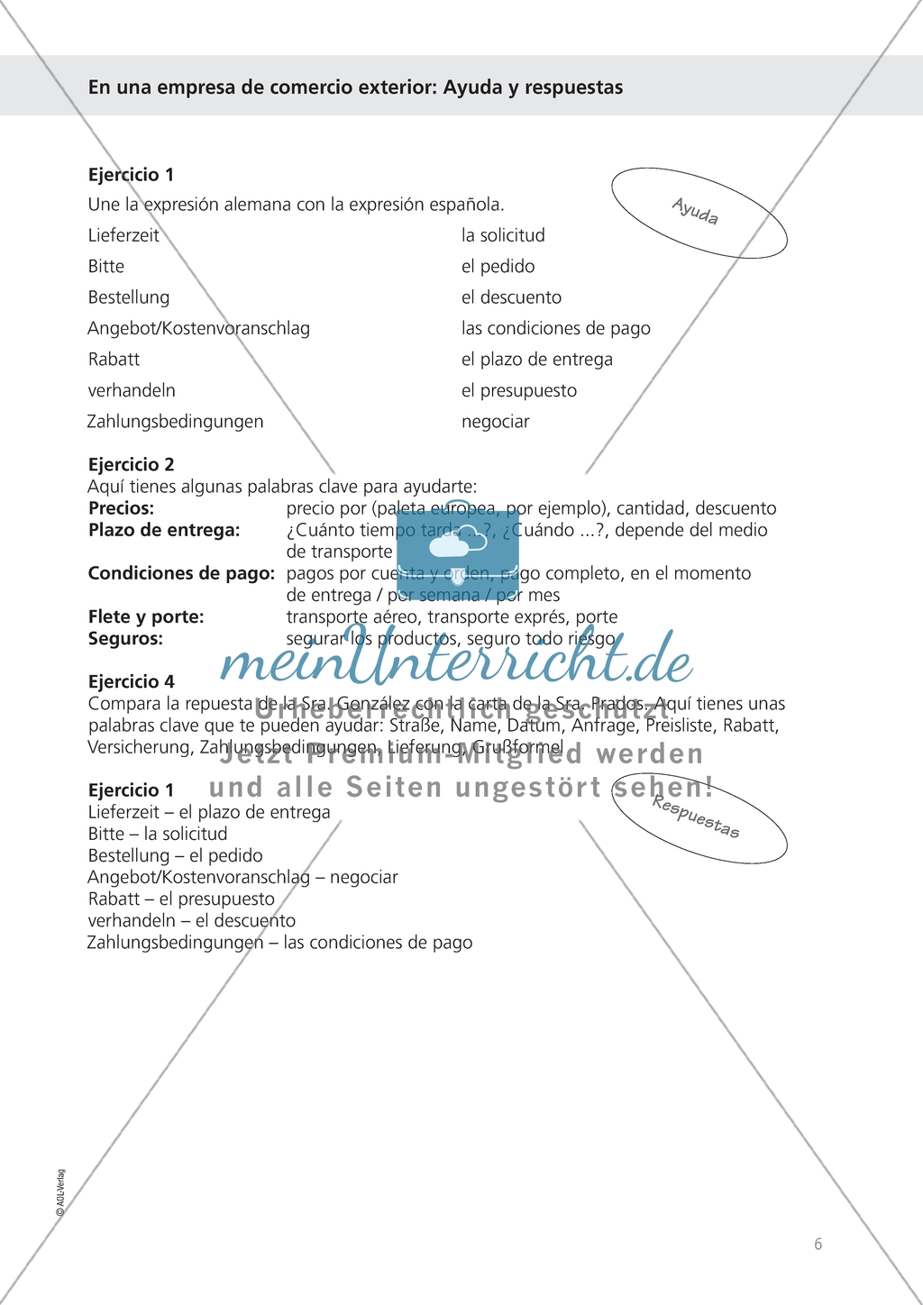 En una empresa de
comercio exterior - Fragen zu einem Angebotsschreiben beantworten Preview 2