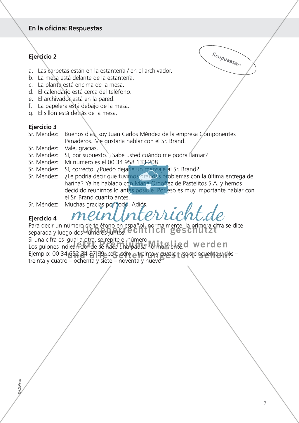En el oficina - Ein Telefongespräch vervollständigen Preview 2