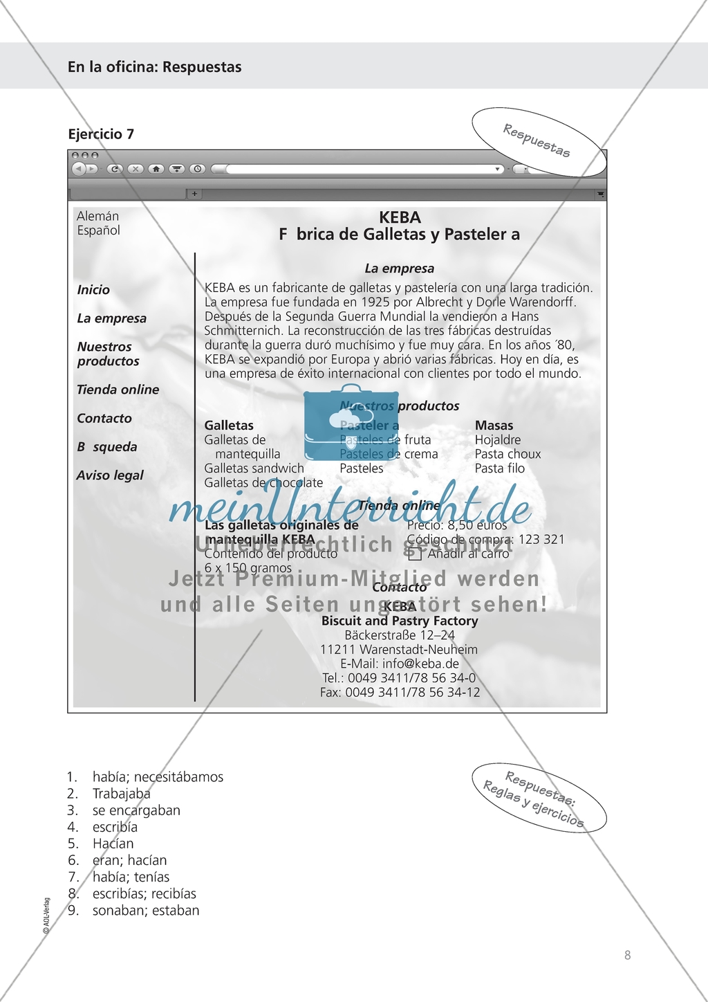 En el oficina - Eine Homepageseite ins Spanische übersetzen Preview 3