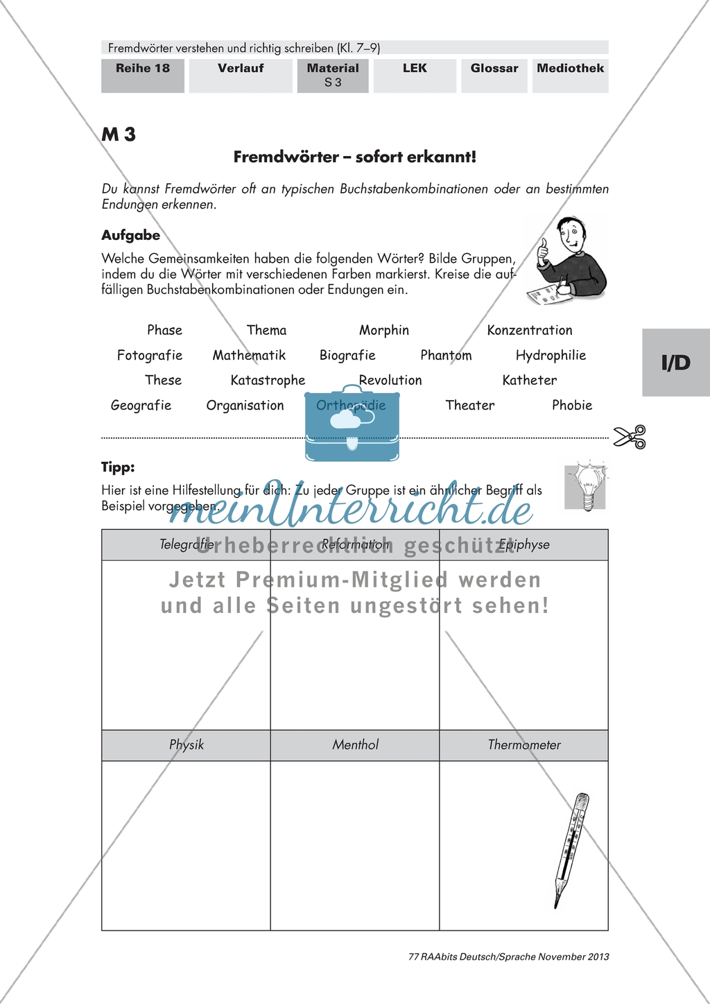 Fremdwörter an typischen Endungen erkennen und gruppieren Preview 1