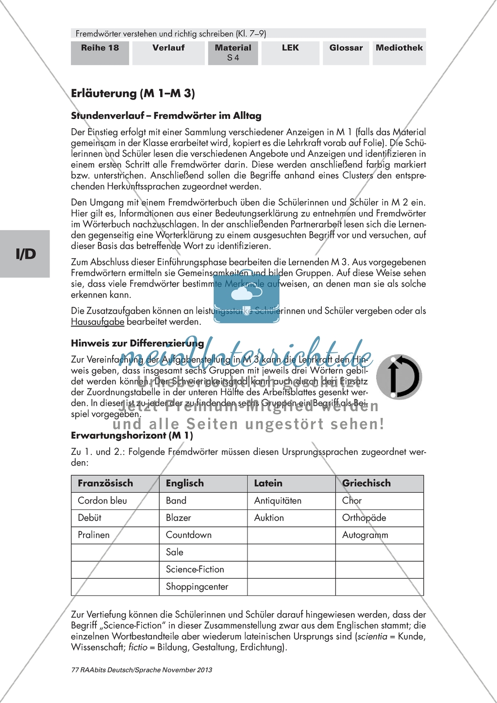 Fremdwörter an typischen Endungen erkennen und gruppieren Preview 2