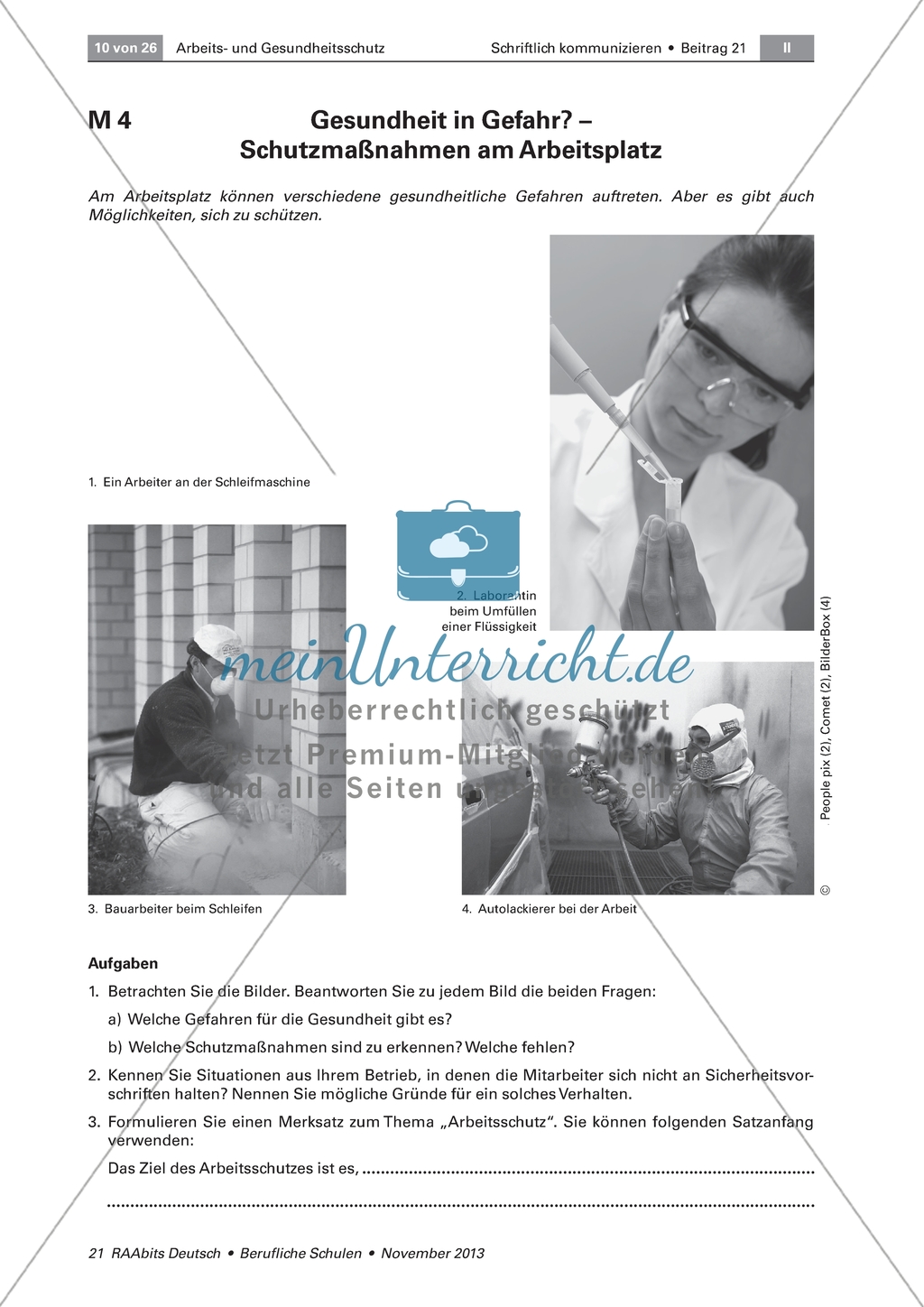 Arbeits- & Gesundheitsschutz: Schutzkleidung und ihre Funktion mit Bildern und Piktogrammen erarbeiten Preview 1