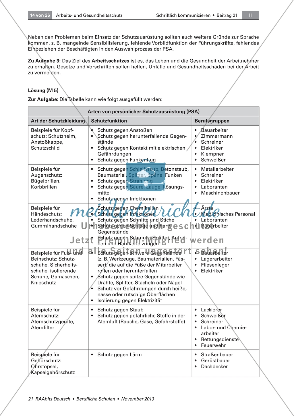 Arbeits- & Gesundheitsschutz: Schutzkleidung und ihre Funktion mit Bildern und Piktogrammen erarbeiten Preview 5