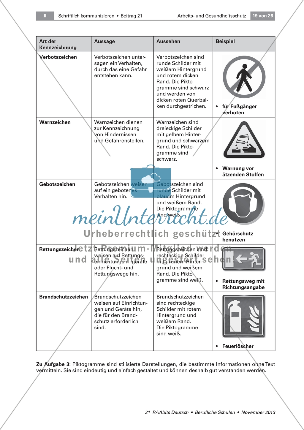 Arbeits- & Gesundheitsschutz: Symbole in der Sicherheitskennzeichnung mit Rätsel und Merkblatt zu den Zeichen Preview 5