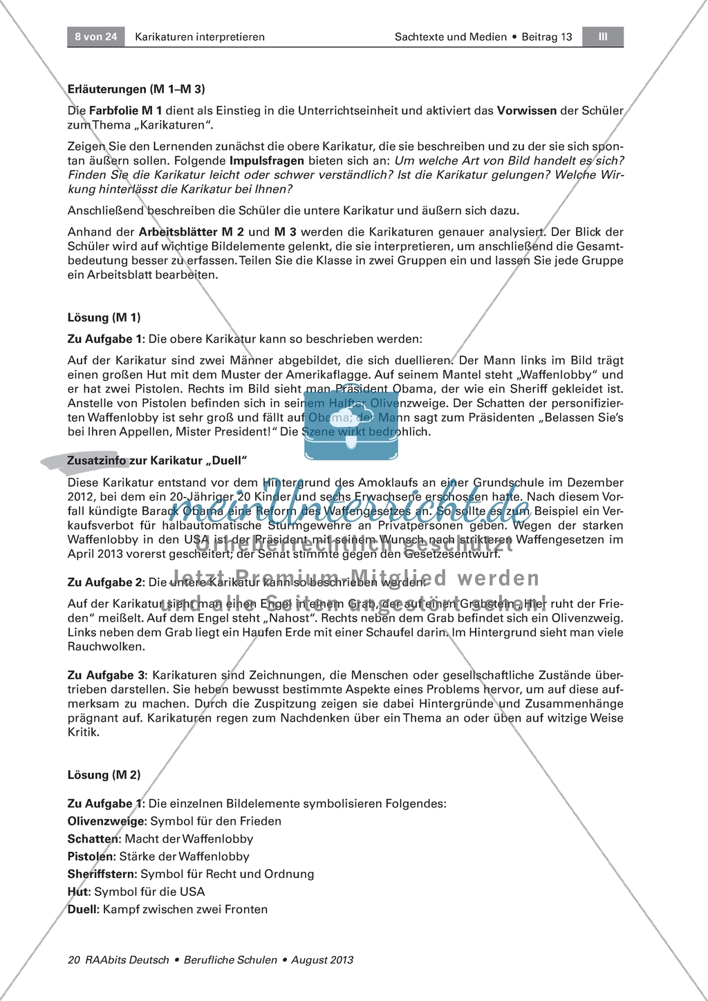 Karikatur: Allgemeine Informationen und schrittweise Analyse und Interpretation zweier Karikaturen Preview 4