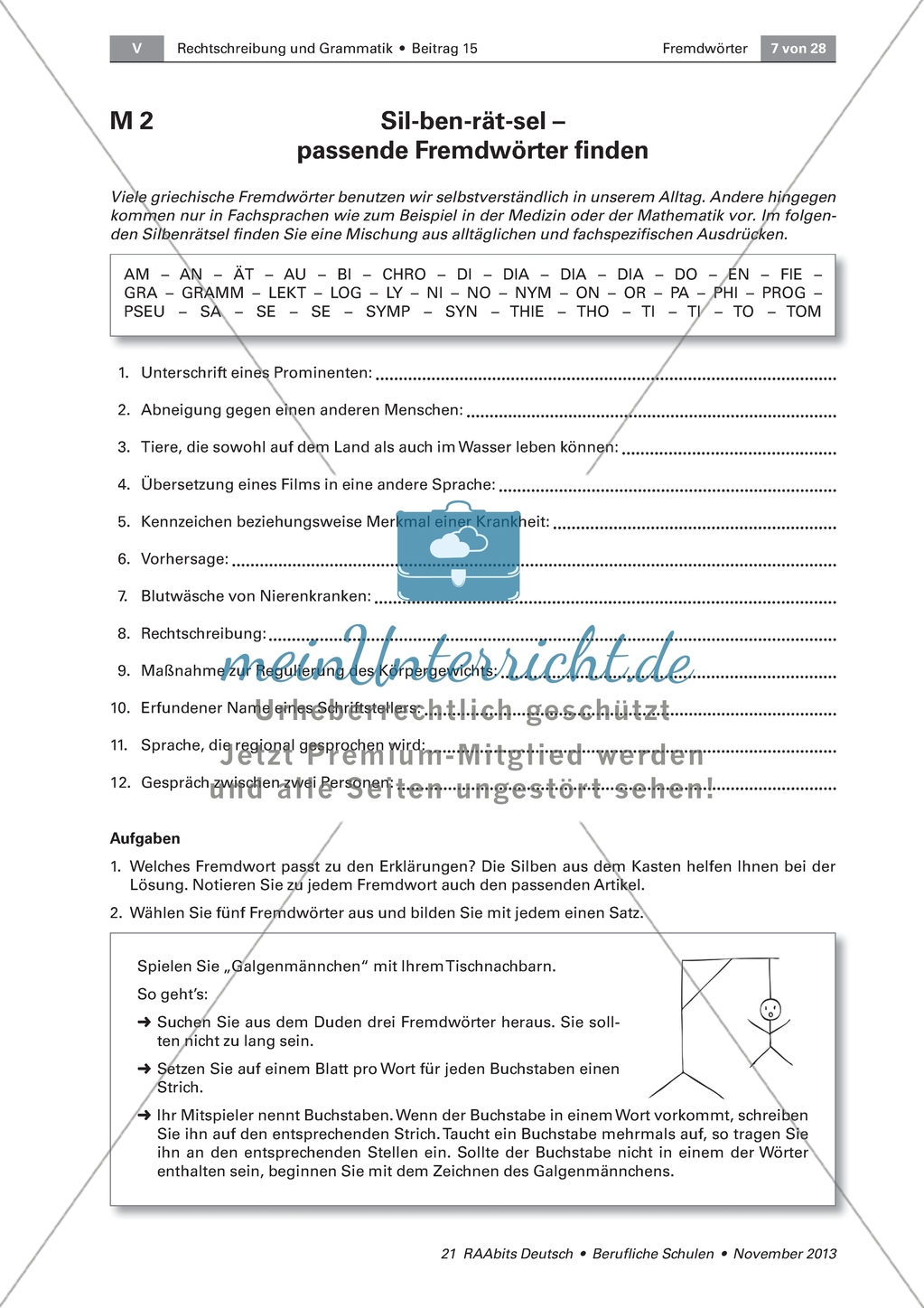 Fremdwörter aus dem Griechischen verstehen und richtig anwenden: Übersicht, Silbenrätsel und Lückentext Preview 2