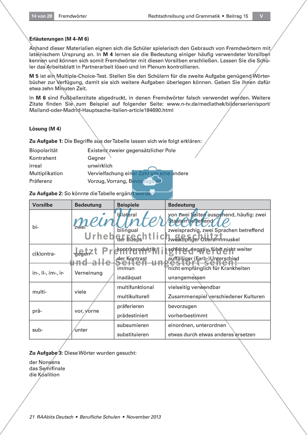 Fremdwörter aus dem Lateinischen verstehen und richtig anwenden: Multiple-Choice-Text und Untersuchen von Fußballerzitaten Preview 4