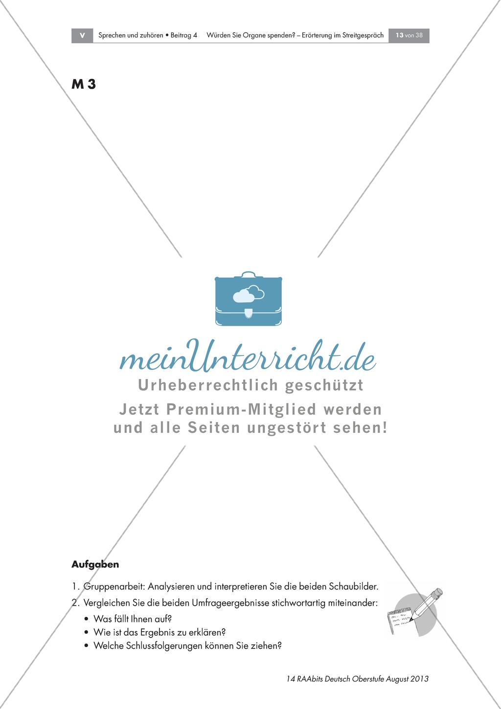 Organspende: Analyse von Schaubildern aus Deutschland und Organspendeausweisen Preview 2