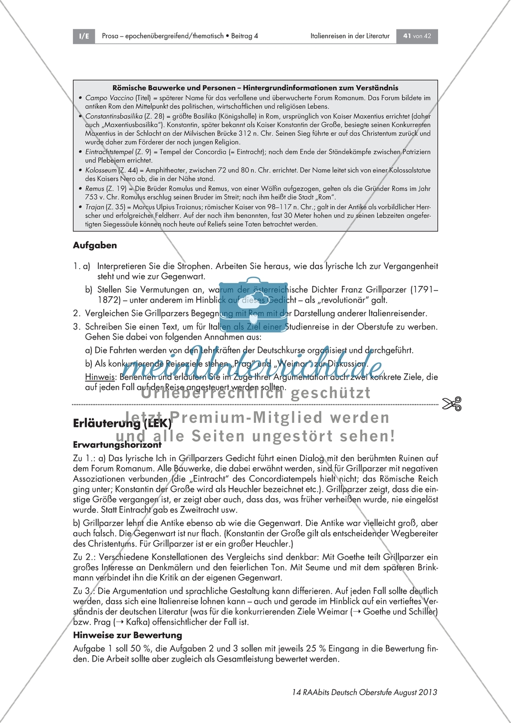 Lernerfolgskontrolle und Ideen für die Weiterarbeit zum Sammeln und Sortieren von Themen und Fragen zur Italienreise Preview 2