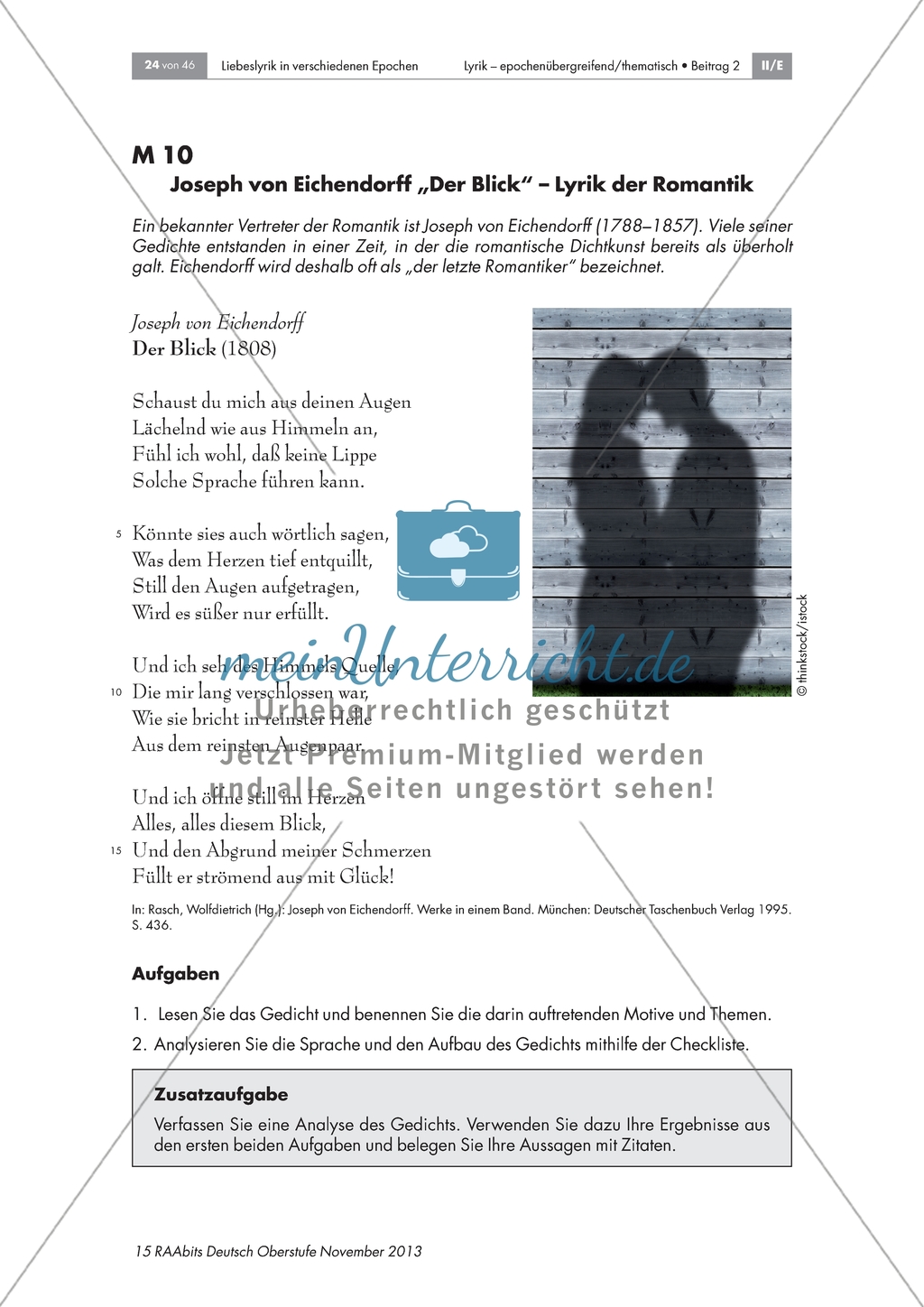 Liebeslyrik der Romantik: Analyse des Gedichts