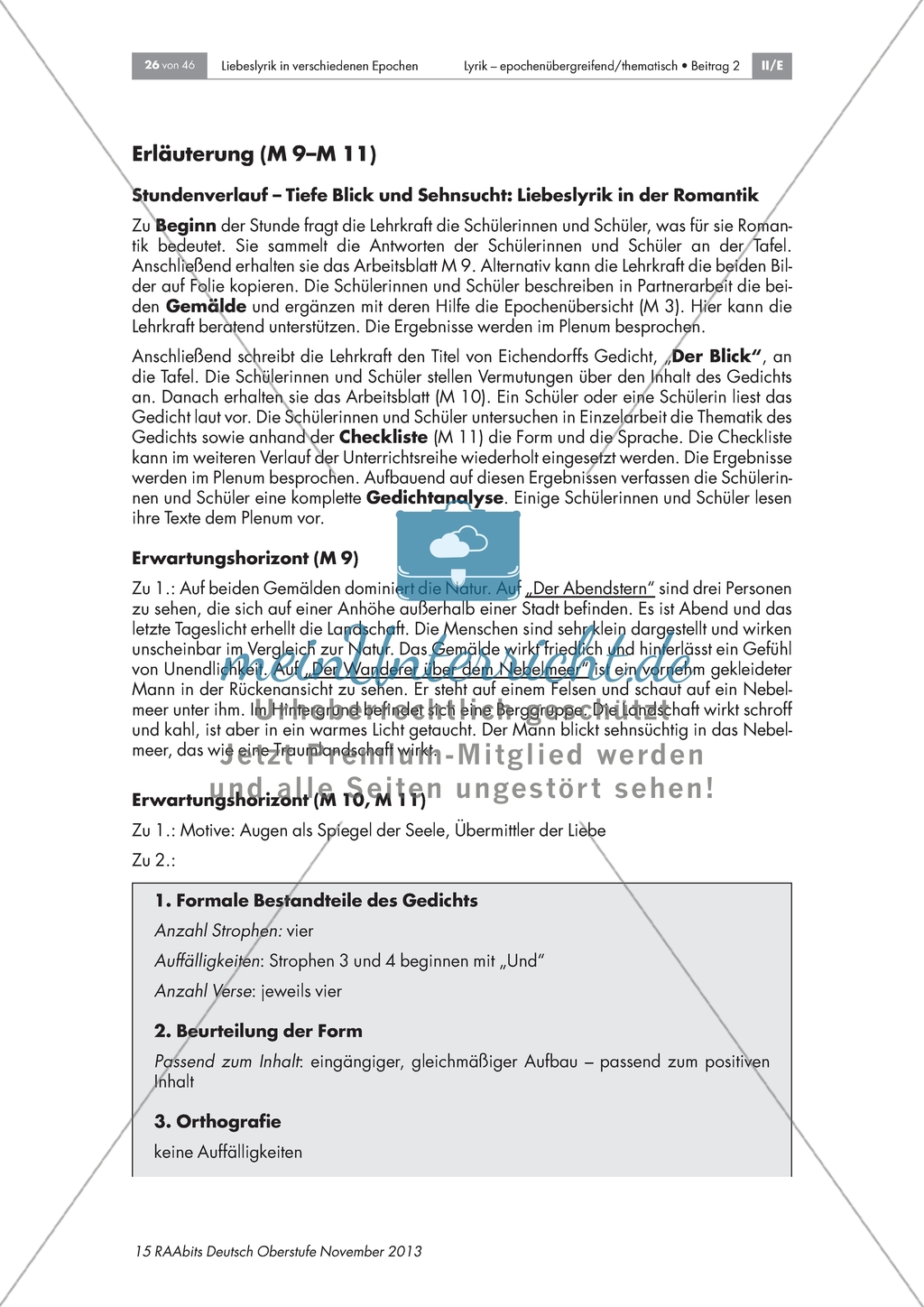 Liebeslyrik der Romantik: Analyse des Gedichts