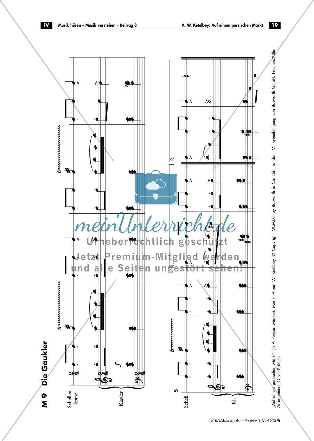 Der persisiche Markt - Arbeitsblätter mit Notenfassungen und Aufgaben zur musikalischen Darstellung der Markttreibenden. Preview 7