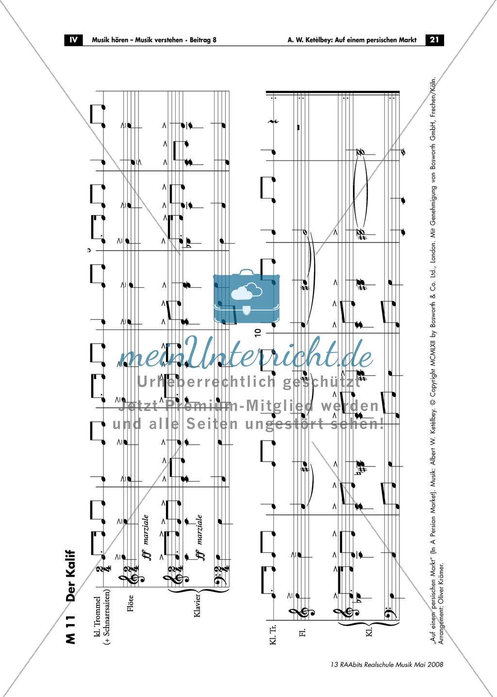Der persisiche Markt - Arbeitsblätter mit Notenfassungen und Aufgaben zur musikalischen Darstellung der Markttreibenden. Preview 9