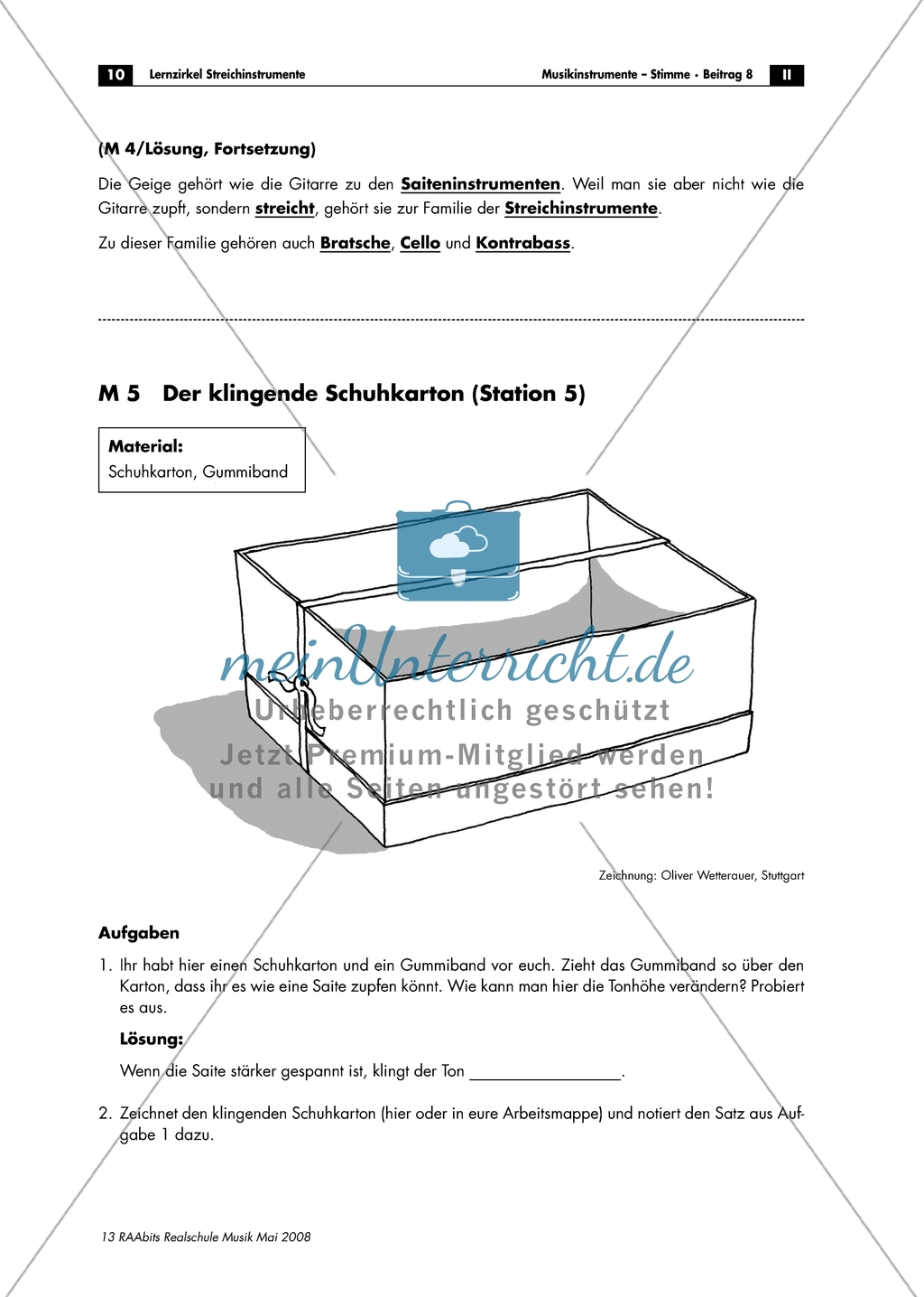 Bastel-Experiment - Arbeitsblatt mit Aufgaben zum