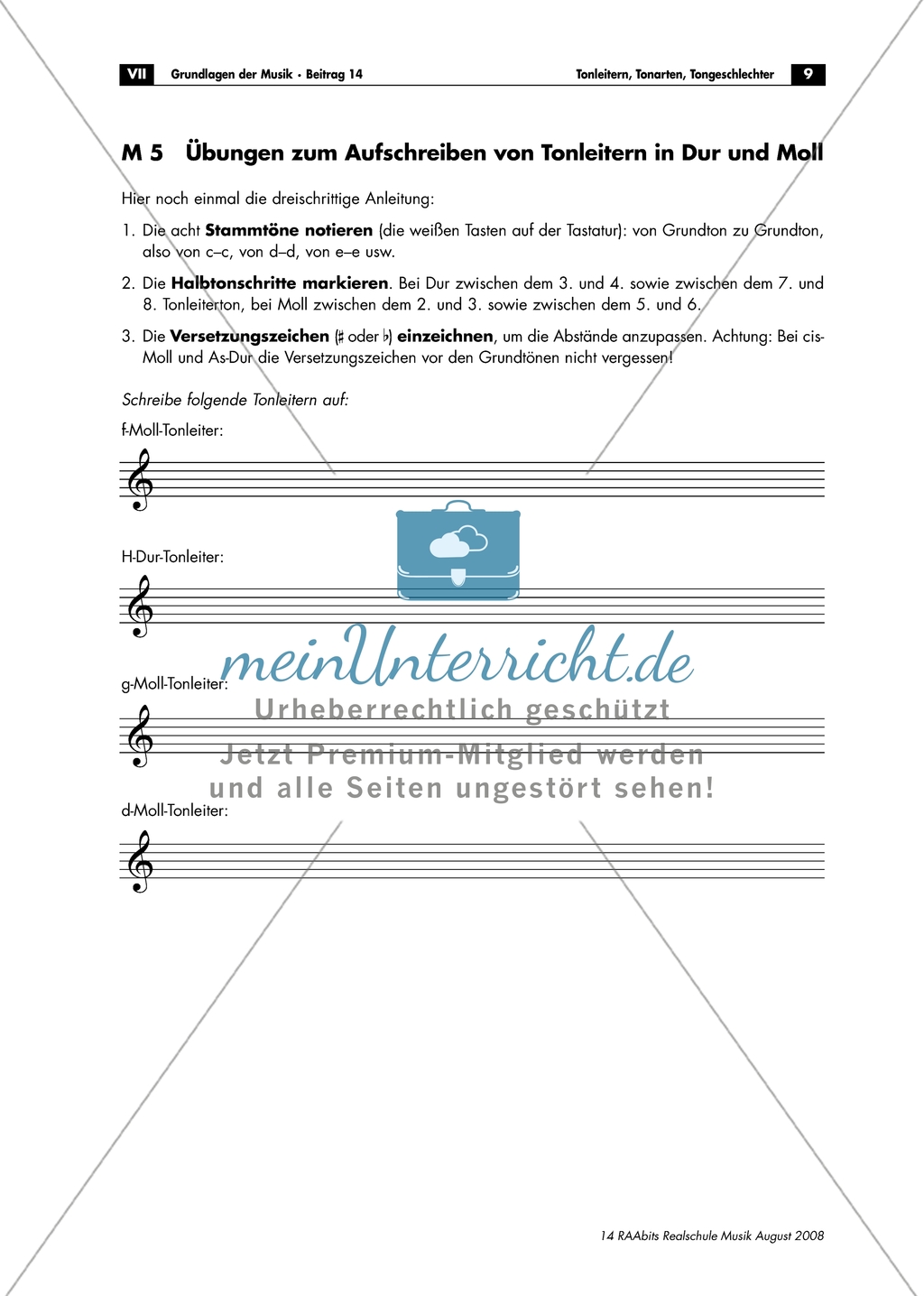 Dur und Moll - Arbeitsblätter mit Gehör- und Schreibübungen zur Unterscheidung von Dur- und Molltonleitern und Lösungen Preview 2