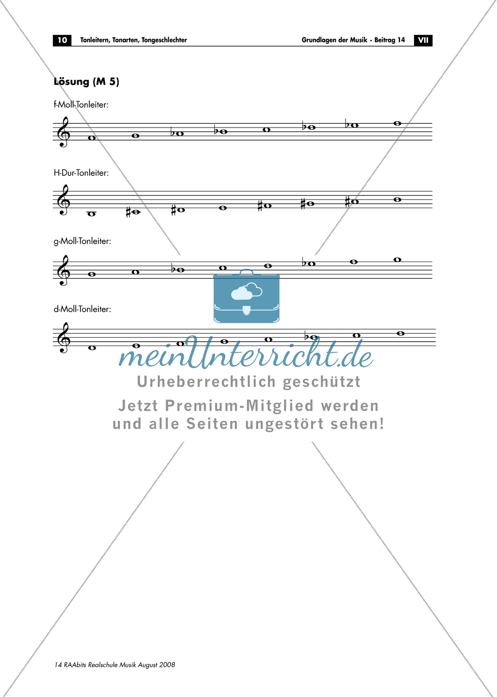Dur und Moll - Arbeitsblätter mit Gehör- und Schreibübungen zur Unterscheidung von Dur- und Molltonleitern und Lösungen Preview 3